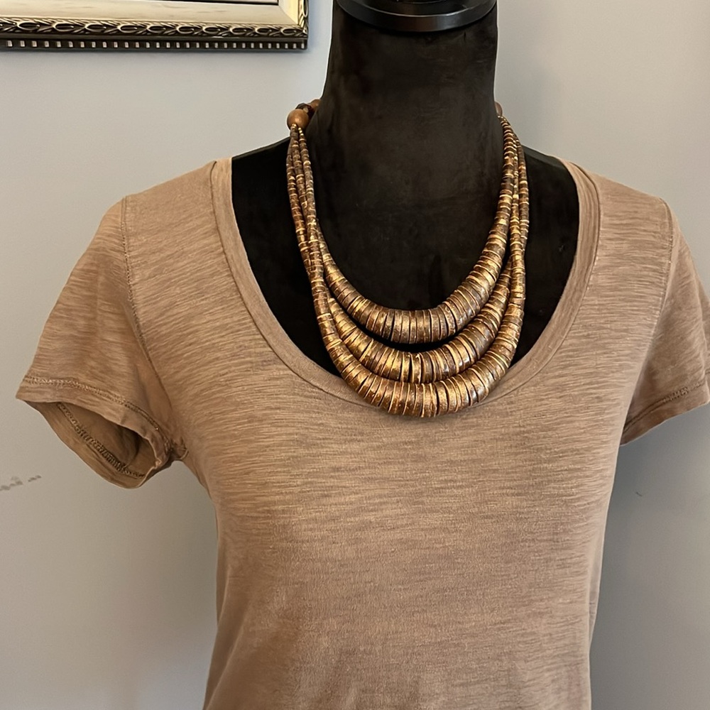Old Navy Taupe Slub Knit Tee